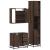 Set mobilier de baie, 3 piese, stejar maro, lemn prelucrat GartenMobel Dekor
