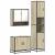 Set mobilier de baie, 3 piese, stejar sonoma, lemn prelucrat GartenMobel Dekor
