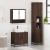 Set mobilier de baie, 3 piese, stejar maro, lemn prelucrat GartenMobel Dekor