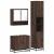 Set mobilier de baie, 3 piese, stejar maro, lemn prelucrat GartenMobel Dekor