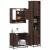 Set mobilier de baie, 3 piese, stejar maro, lemn prelucrat GartenMobel Dekor