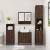 Set mobilier de baie, 3 piese, stejar maro, lemn prelucrat GartenMobel Dekor