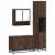 Set mobilier de baie, 3 piese, stejar maro, lemn prelucrat GartenMobel Dekor