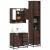 Set mobilier de baie, 3 piese, stejar maro, lemn prelucrat GartenMobel Dekor