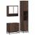 Set mobilier de baie, 3 piese, stejar maro, lemn prelucrat GartenMobel Dekor
