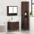 Set mobilier de baie, 3 piese, stejar maro, lemn prelucrat GartenMobel Dekor