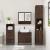 Set mobilier de baie, 3 piese, stejar maro, lemn prelucrat GartenMobel Dekor