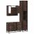 Set mobilier de baie, 3 piese, stejar maro, lemn prelucrat GartenMobel Dekor
