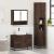 Set mobilier de baie, 3 piese, stejar maro, lemn prelucrat GartenMobel Dekor