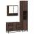 Set mobilier de baie, 3 piese, stejar maro, lemn prelucrat GartenMobel Dekor