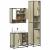 Set mobilier de baie, 3 piese, stejar sonoma, lemn prelucrat GartenMobel Dekor