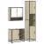 Set mobilier de baie, 3 piese, stejar sonoma, lemn prelucrat GartenMobel Dekor