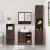 Set mobilier de baie, 3 piese, stejar maro, lemn prelucrat GartenMobel Dekor