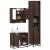 Set mobilier de baie, 3 piese, stejar maro, lemn prelucrat GartenMobel Dekor
