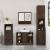 Set mobilier de baie, 3 piese, stejar maro, lemn prelucrat GartenMobel Dekor