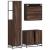 Set mobilier de baie, 3 piese, stejar maro, lemn prelucrat GartenMobel Dekor