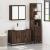 Set mobilier de baie, 3 piese, stejar maro, lemn prelucrat GartenMobel Dekor