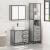 Set mobilier de baie, 3 piese, gri sonoma, lemn prelucrat GartenMobel Dekor