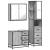 Set mobilier de baie, 3 piese, gri sonoma, lemn prelucrat GartenMobel Dekor