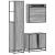 Set mobilier de baie, 3 piese, gri sonoma, lemn prelucrat GartenMobel Dekor