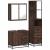 Set mobilier de baie, 3 piese, stejar maro, lemn prelucrat GartenMobel Dekor
