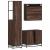 Set mobilier de baie, 3 piese, stejar maro, lemn prelucrat GartenMobel Dekor