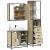 Set mobilier de baie, 3 piese, stejar sonoma, lemn prelucrat GartenMobel Dekor