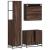 Set mobilier de baie, 3 piese, stejar maro, lemn prelucrat GartenMobel Dekor