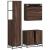 Set mobilier de baie, 3 piese, stejar maro, lemn prelucrat GartenMobel Dekor