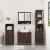 Set mobilier de baie, 3 piese, stejar maro, lemn prelucrat GartenMobel Dekor