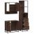 Set mobilier de baie, 3 piese, stejar maro, lemn prelucrat GartenMobel Dekor
