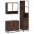 Set mobilier de baie, 3 piese, stejar maro, lemn prelucrat GartenMobel Dekor