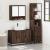 Set mobilier de baie, 3 piese, stejar maro, lemn prelucrat GartenMobel Dekor