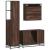 Set mobilier de baie, 3 piese, stejar maro, lemn prelucrat GartenMobel Dekor