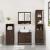 Set mobilier de baie, 3 piese, stejar maro, lemn prelucrat GartenMobel Dekor
