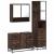 Set mobilier de baie, 3 piese, stejar maro, lemn prelucrat GartenMobel Dekor