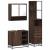 Set mobilier de baie, 3 piese, stejar maro, lemn prelucrat GartenMobel Dekor