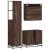 Set mobilier de baie, 3 piese, stejar maro, lemn prelucrat GartenMobel Dekor