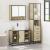Set de mobilier de baie din 3 piese din lemn de stejar Sonoma GartenMobel Dekor