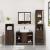 Set de mobilier de baie din 3 piese din lemn de stejar maro GartenMobel Dekor