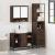 Set de mobilier de baie din 3 piese din lemn de stejar maro GartenMobel Dekor