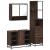 Set de mobilier de baie din 3 piese din lemn de stejar maro GartenMobel Dekor