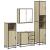 Set de mobilier de baie din 4 piese din lemn de stejar Sonoma GartenMobel Dekor