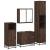 Set de mobilier de baie din 4 piese din lemn de stejar maro GartenMobel Dekor