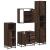 Set de mobilier de baie din 4 piese din lemn de stejar maro GartenMobel Dekor