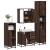 Set de mobilier de baie din 4 piese din lemn de stejar maro GartenMobel Dekor