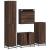 Set de mobilier de baie din 4 piese din lemn de stejar maro GartenMobel Dekor