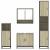 Set de mobilier de baie din 4 piese din lemn de stejar Sonoma GartenMobel Dekor