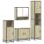 Set de mobilier de baie din 4 piese din lemn de stejar Sonoma GartenMobel Dekor