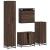 Set de mobilier de baie din 4 piese din lemn de stejar maro GartenMobel Dekor